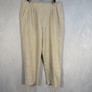 talbots irish linen pants Beige Dress Slacks Women's 18-w Tapered Khaki Pants
